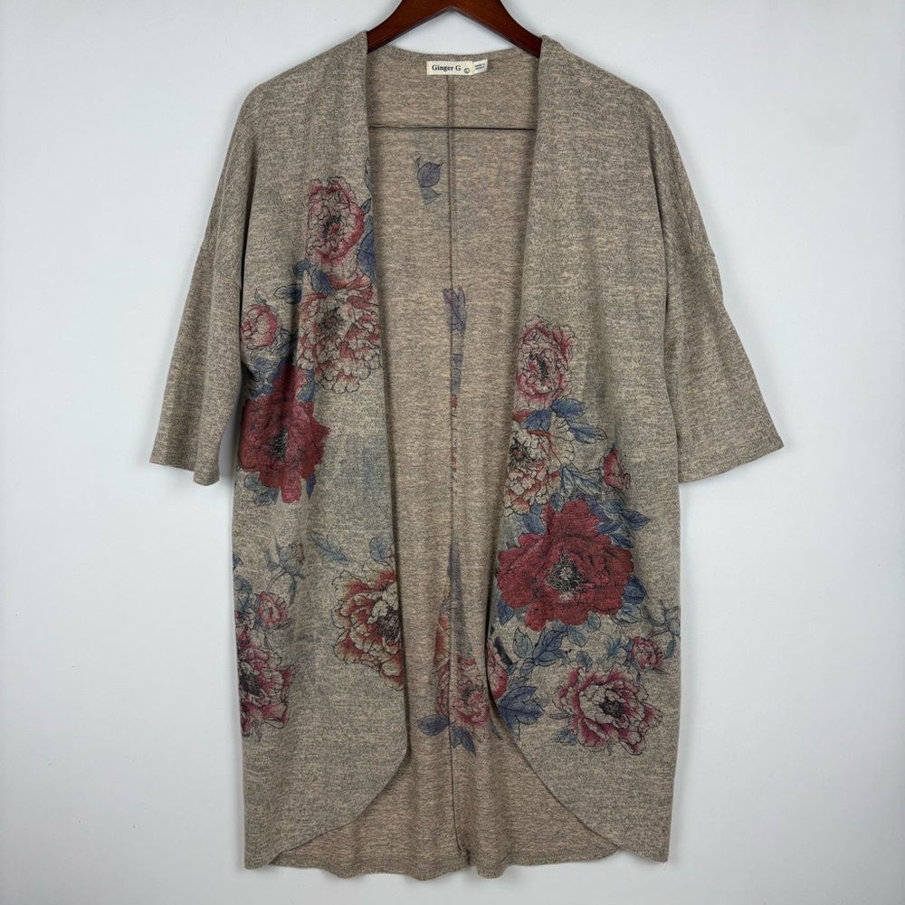 Ginger‎ G Kimono Style Floral Cardigan